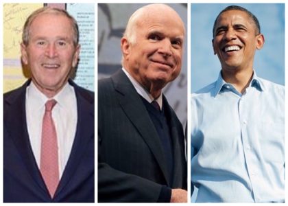 mcCain Obama and Bush